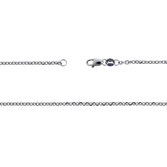 16" Cable Rolo Link Chain 14k White Gold Necklace - Picture 2 of 3